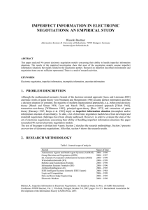 imperfect information in electronic negotiations: an empirical study