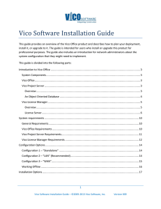 Vico Software Installation Guide
