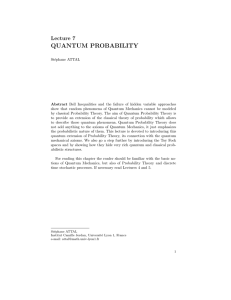 Quantum Probability - Institut Camille Jordan