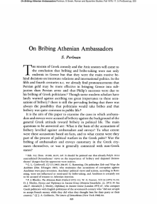 On Bribing Athenian Ambassadors - Greek, Roman, and Byzantine