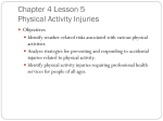 Chapter 4 Lesson 5 Physical Activity Injuries