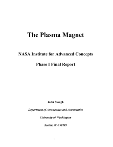 The Plasma Magnet - NASA`s Institute for Advanced Concepts