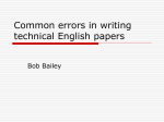 Common errors in writing technical English papers