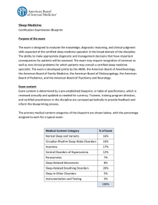 Sleep Medicine - American Board of Psychiatry and Neurology