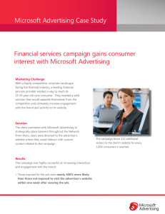Microsoft Advertising Case Study Financial services campaign gains