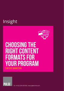 Choosing the right content formats for your program