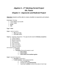 Algebra II * 3rd Marking Period Project