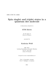 Spin singlet and triplet states in a quantum dot - ETH E