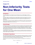 Non-Inferiority Tests for One Mean