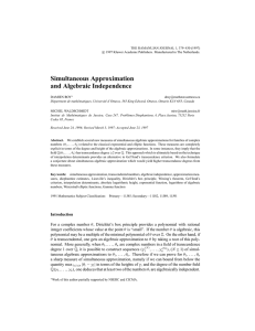 Simultaneous Approximation and Algebraic Independence