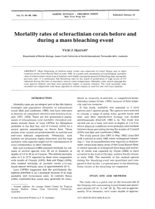 Mortality rates of scleractinian corals before and