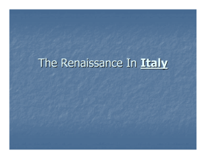 The Renaissance In Italy