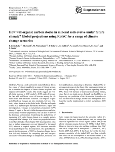 How will organic carbon stocks in mineral soils