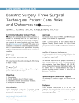 Bariatric Surgery: Three Surgical Techniques, Patient Care