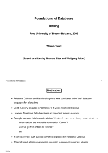 Foundations of Databases - Free University of Bozen