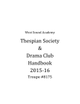 Thespian Society and Drama Club Handbook