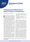 Going beyond aid effectiveness to guide the delivery of climate finance
