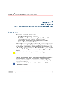 800xA Server Node Virtualization with VMware ESX