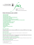 FAQ087 -- Preterm (Premature) Labor and Birth