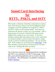 Sound Card Interfacing for RTTY, PSK31, and SSTV Who needs a