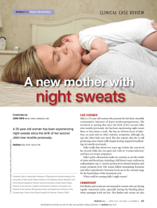 A new mother with night sweats