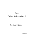 Pure Further Mathematics 1 Revision Notes