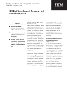 IBM End User Support Services – self enablement portal