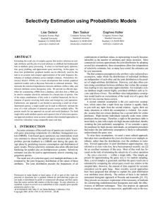 Selectivity Estimation using Probabilistic Models