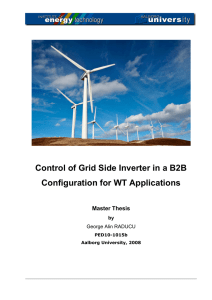 Control of Grid Side Inverter in a B2B Configuration for WT