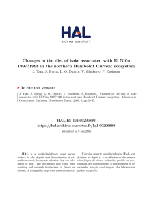 Changes in the diet of hake associated with El Niño 1997?1998 in