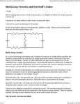 Multi-loop Circuits and Kirchoff`s Rules