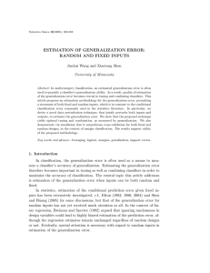 estimation of generalization error: random and fixed inputs