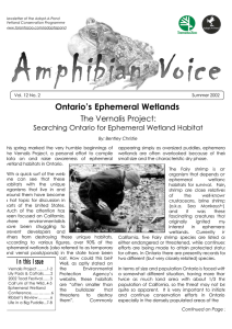 Ontario`s Ephemeral Wetlands