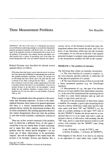 Three measurement problems | SpringerLink