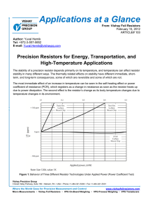 Precision Resistors for Energy, Transportation, and High