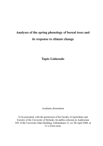 Analyses of the spring phenology of boreal trees and its - E