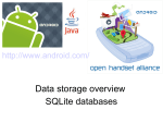 Data storage overview SQLite databases