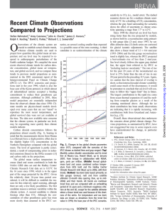 Recent Climate Observations Compared to Projections BREVIA