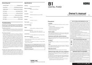 B1 Owner`s Manual