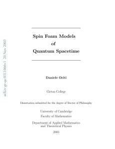 Spin Foam Models of Quantum Spacetime
