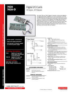 Models 7020 and 7020-D Digital I/O Cards