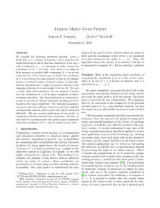 Adaptive Matrix Vector Product