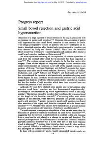 Progress report Small bowel resection and gastric acid