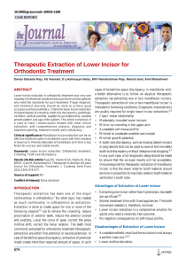 Therapeutic Extraction of Lower Incisor for Orthodontic Treatment