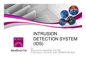 INTRUSION DETECTION SYSTEM (IDS)