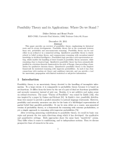 Possibility Theory and its Applications: Where Do we Stand