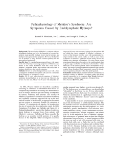 Pathophysiology of Ménière`s Syndrome
