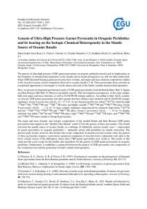 Genesis of Ultra-High Pressure Garnet Pyroxenite in Orogenic