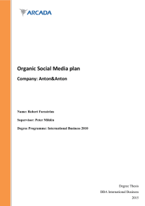 Organic Social Media plan