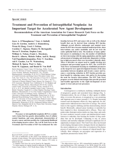 Treatment and Prevention of Intraepithelial Neoplasia: An Important
